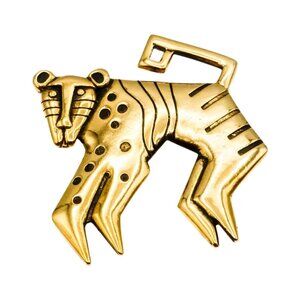 Vintage Rare Laurel Burch Mythical Monkey Brooch Gold Plated 1980s